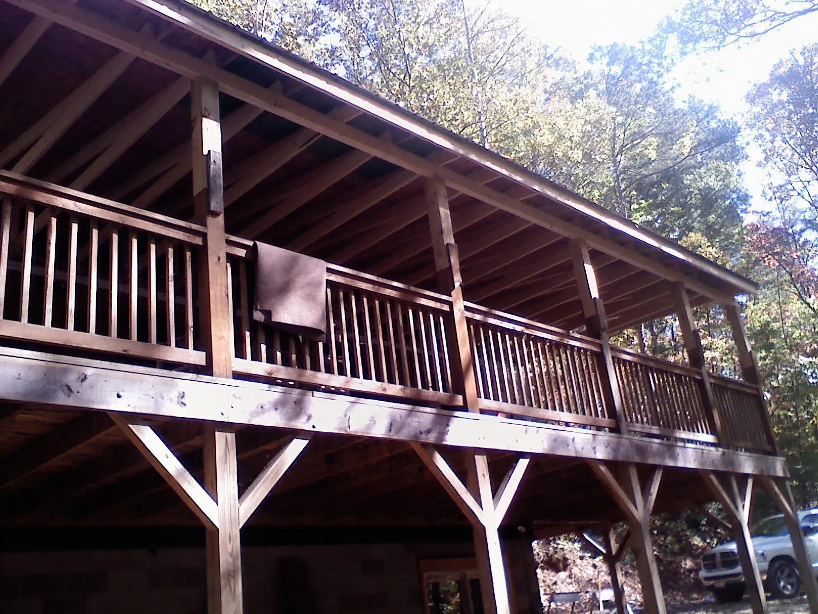 Timber framing under a new elevated porch and deck — Roof Leak Repair in Parsippany by Roofing Brothers